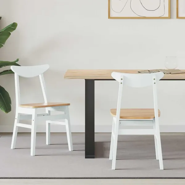 Chaises de salle à manger 2 pcs Blanc 42 x 47.5 x 81 cm