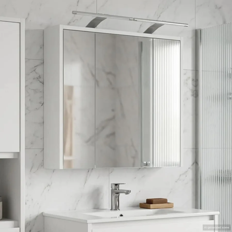 Armoire Miroir de Salle de Bain Blanc 63,5 x 16 x 62,5 cm