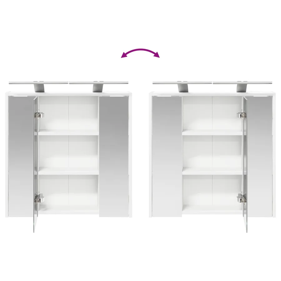 Armoire Miroir de Salle de Bain Blanc 63,5 x 16 x 62,5 cm - 12