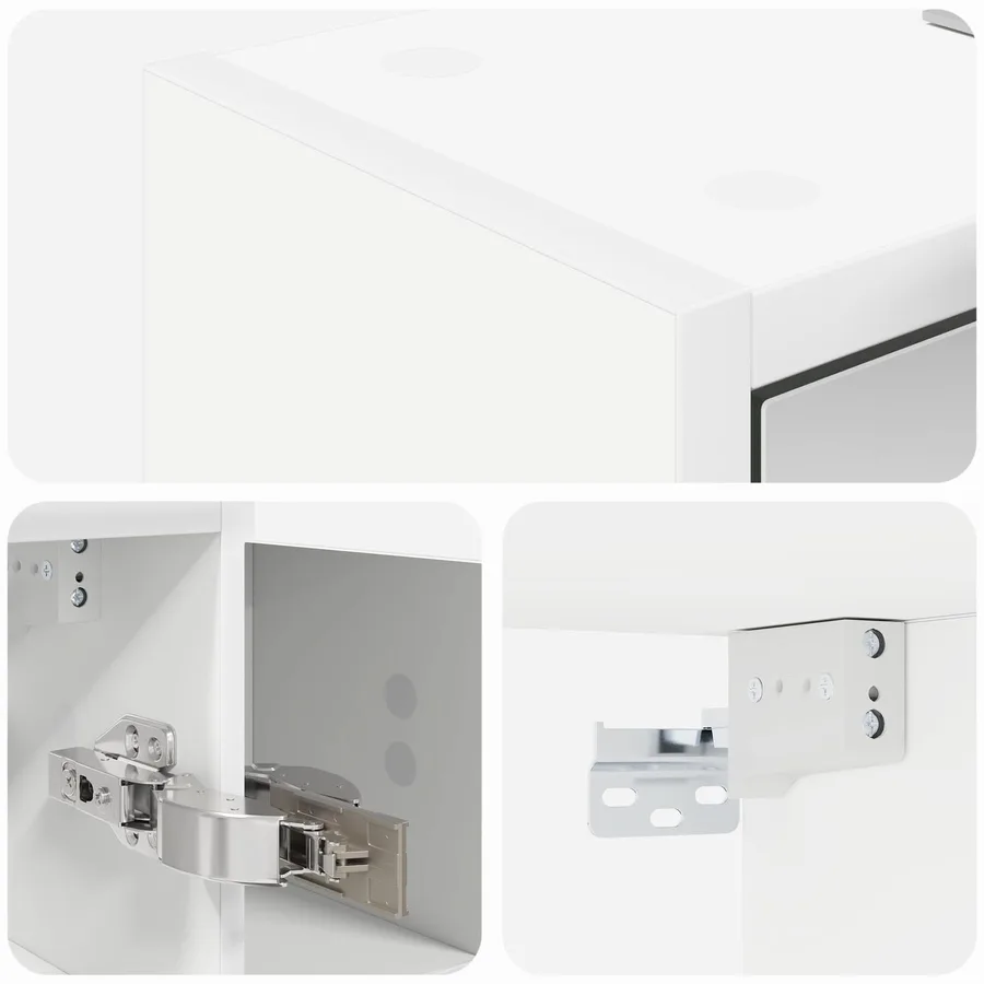 Armoire Miroir de Salle de Bain Blanc 63,5 x 16 x 62,5 cm - 8