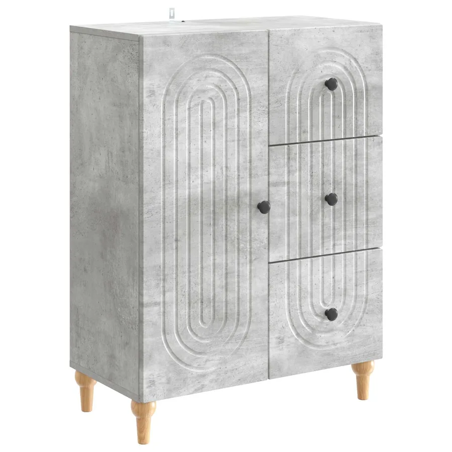 Buffet Gris béton 66 x 34,5 x 90 cm Bois d'ingénierie - 2
