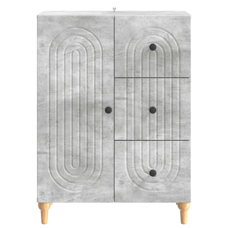 Buffet Gris béton 66 x 34,5 x 90 cm Bois d'ingénierie - 6
