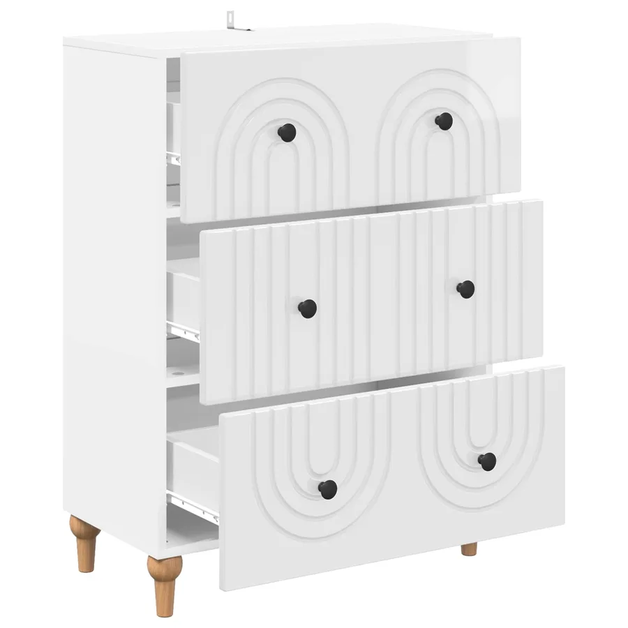 Armoire à tiroirs Blanc brillant 66 x 34,5 x 90 cm - 5
