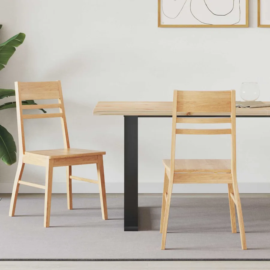 Chaises de salle à manger 2 pcs Naturel 43 x 54 x 89 cm