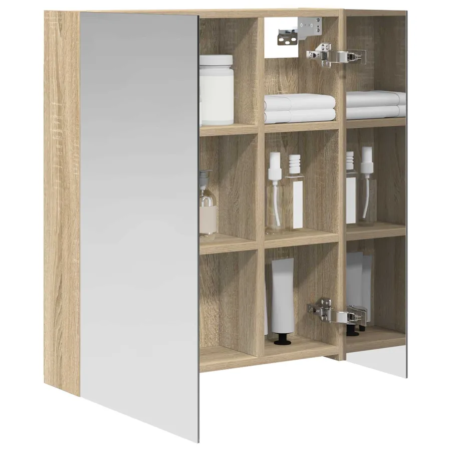 Armoire Miroir de Salle de Bain Chêne Sonoma 60 x 14,5 x 70 cm - 3