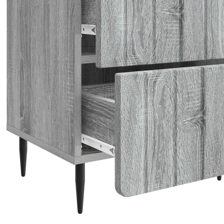 Cabinet de chevet 2 pcs Sonoma gris 43 x 34,5 x 49,5 cm - 11