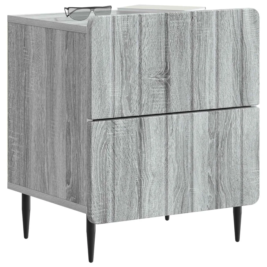 Cabinet de chevet 2 pcs Sonoma gris 43 x 34,5 x 49,5 cm - 3
