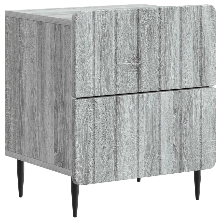 Cabinet de chevet 2 pcs Sonoma gris 43 x 34,5 x 49,5 cm - 5