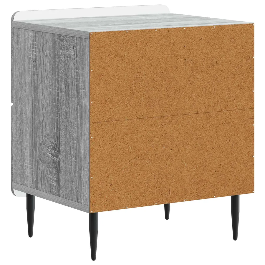 Cabinet de chevet 2 pcs Sonoma gris 43 x 34,5 x 49,5 cm - 9