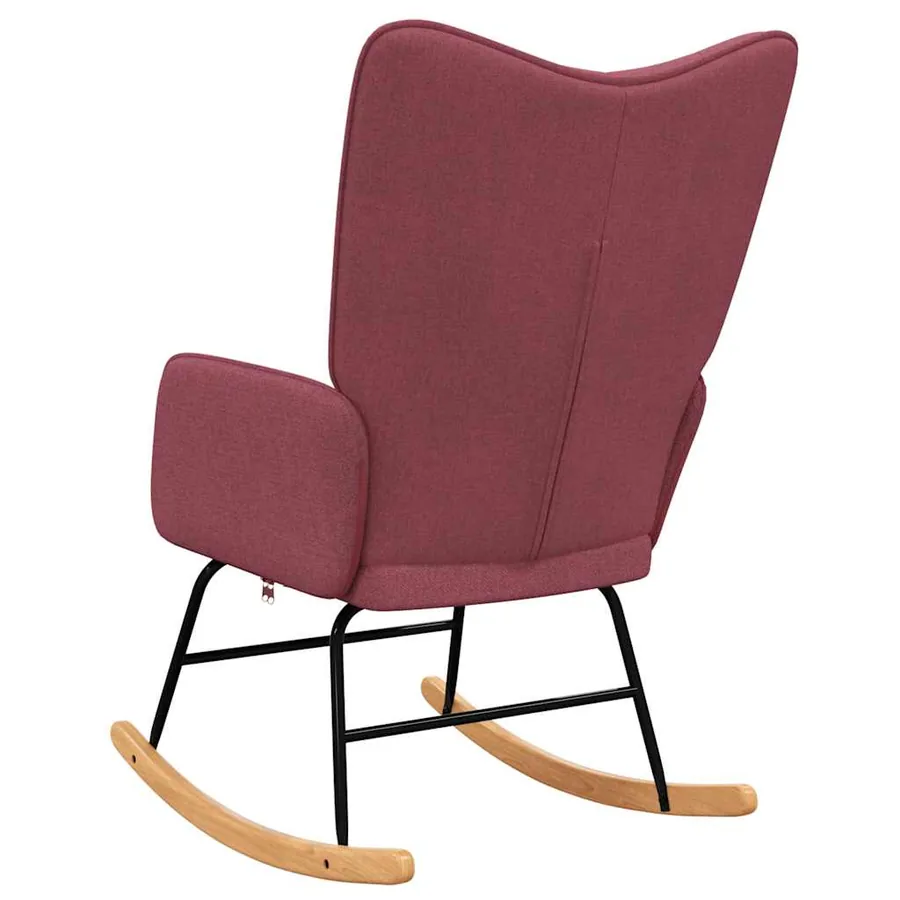 Chaise à bascule Rouge bordeaux Tissu - 5