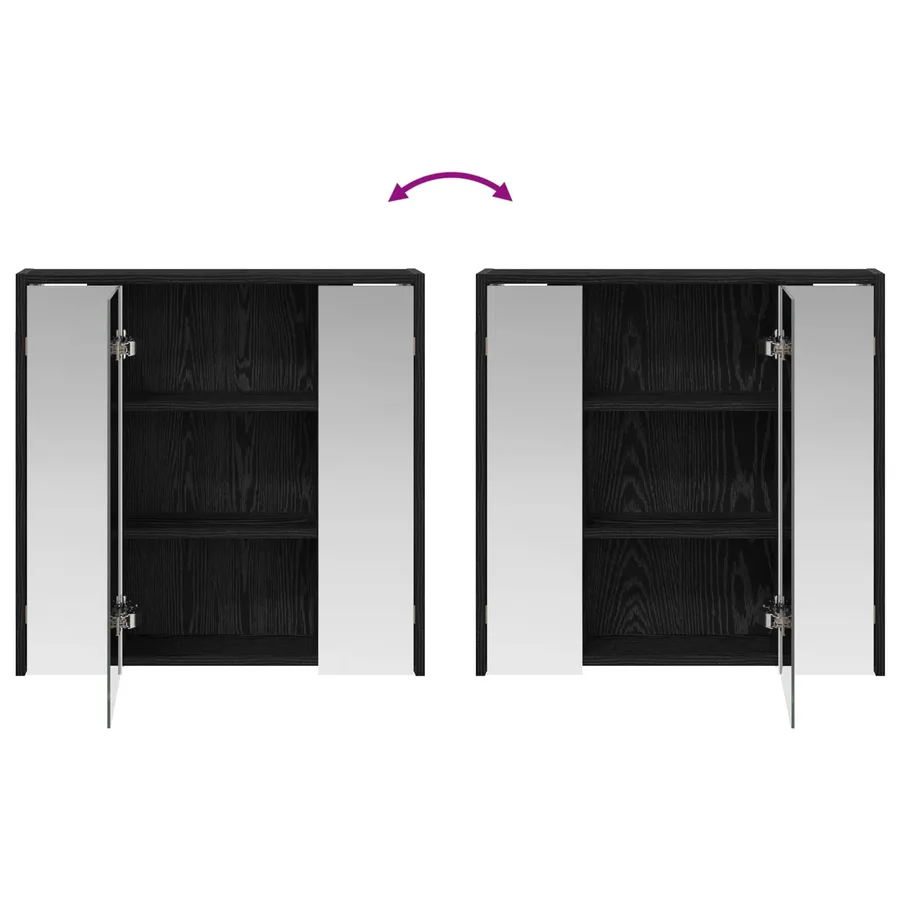 Armoire Miroir de Salle de Bain Chêne noir 63,5 x 16 x 62,5 cm - 10