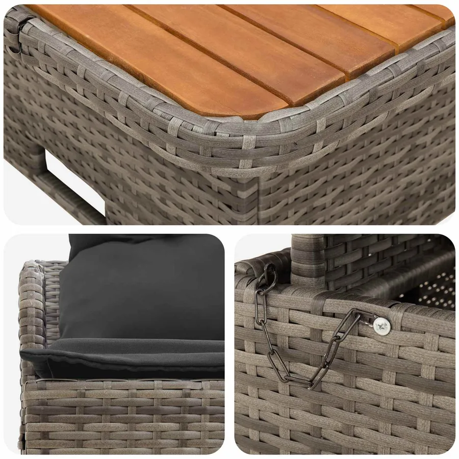 Canapé de jardin avec accoudoirs et table relevable 2 Pièce - 9
