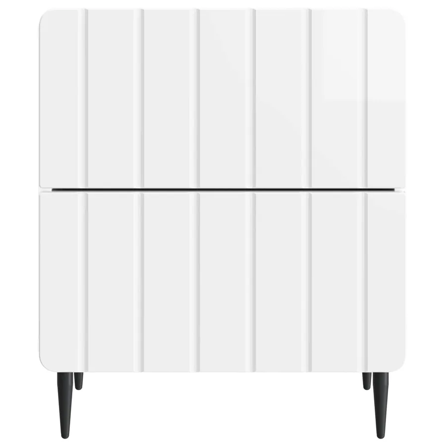Cabinet de chevet Blanc brillant 43 x 34,5 x 49,5 cm - 5