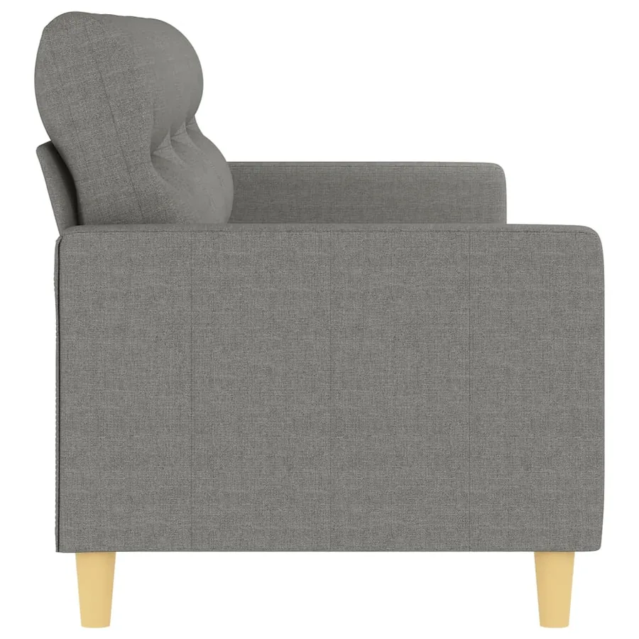 Canapé à 3 places Gris foncé 210 cm Tissu - 4