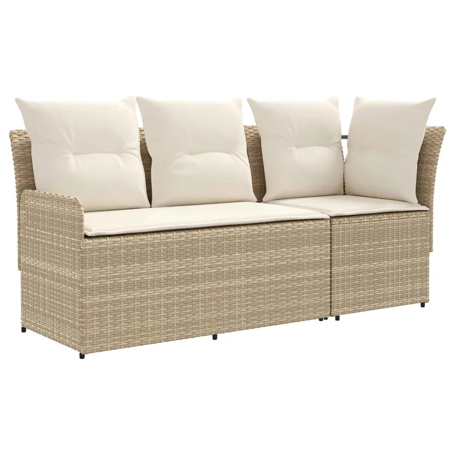 Sofa de jardin avec accoudoirs et sofa d'angle 2 Pièce Rotin PE - 2