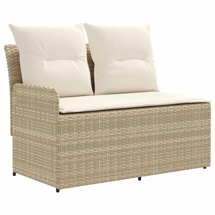 Sofa de jardin avec accoudoirs et sofa d'angle 2 Pièce Rotin PE - 5