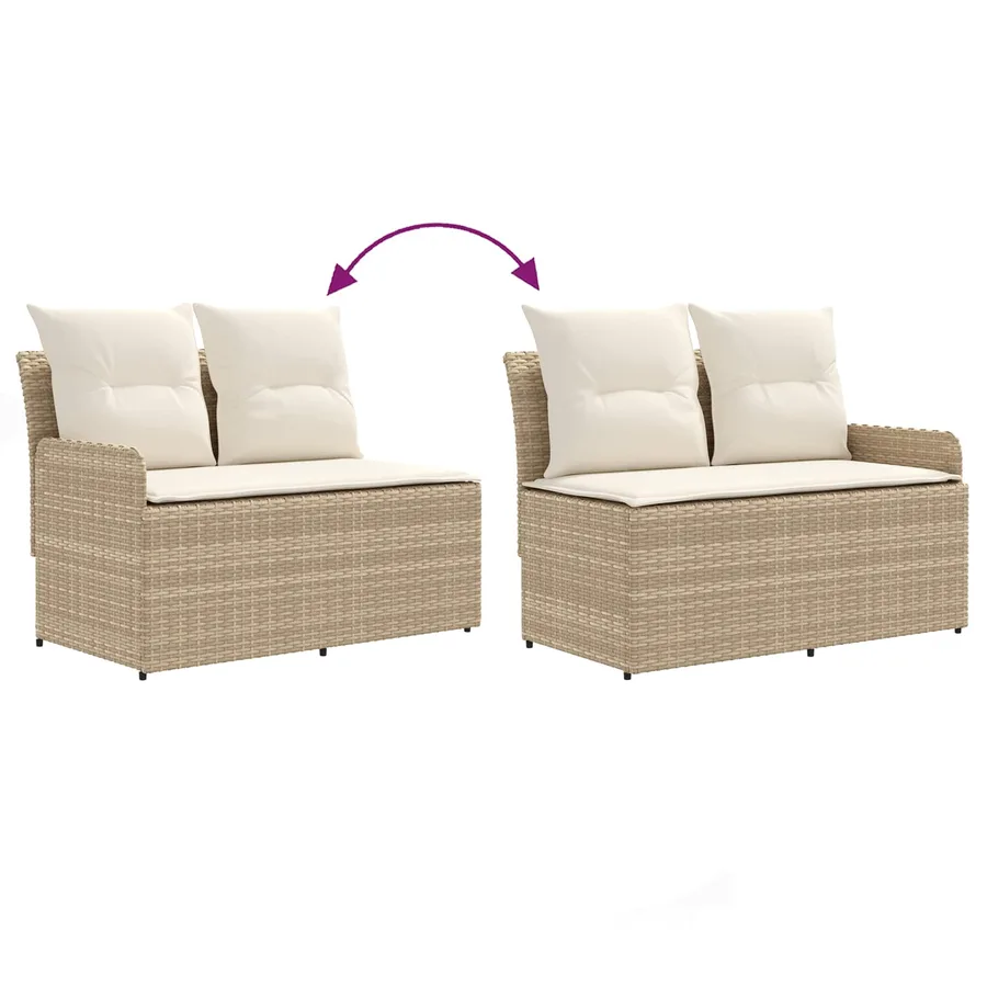 Sofa de jardin avec accoudoirs et sofa d'angle 2 Pièce Rotin PE - 9