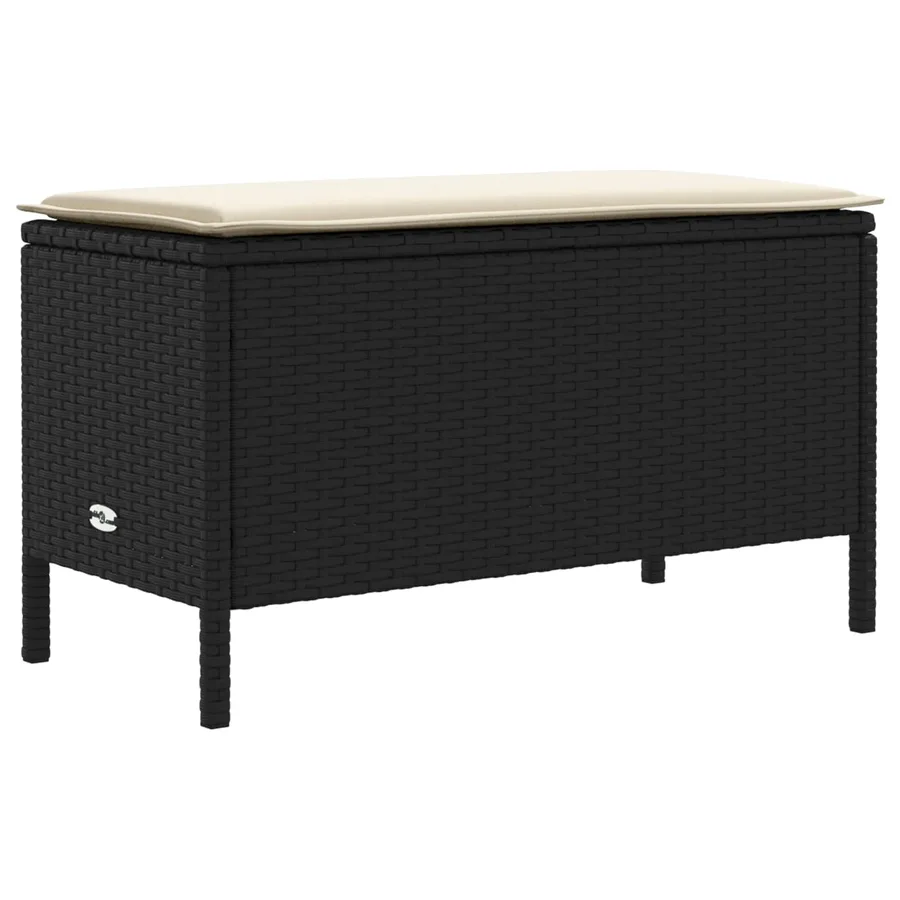 Ensembles de meubles avec oreiller 7 pcs Noir et Crème Rotin PE - 7