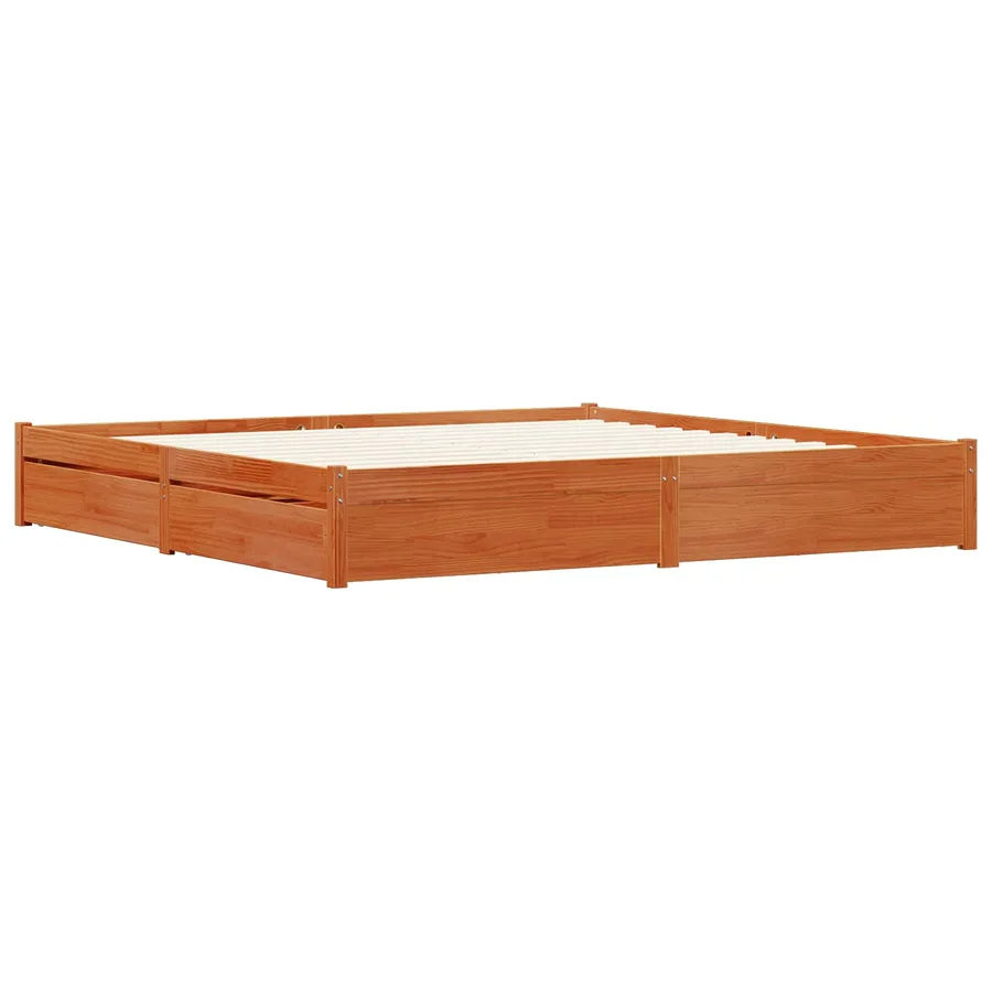 Cadre de lit Cire marron 180 x 200 cm Bois de Pin Massif - 3