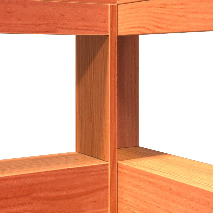 Lit Bibliothèque avec stockage 2 pcs Cire marron 200 x 120 cm - 8