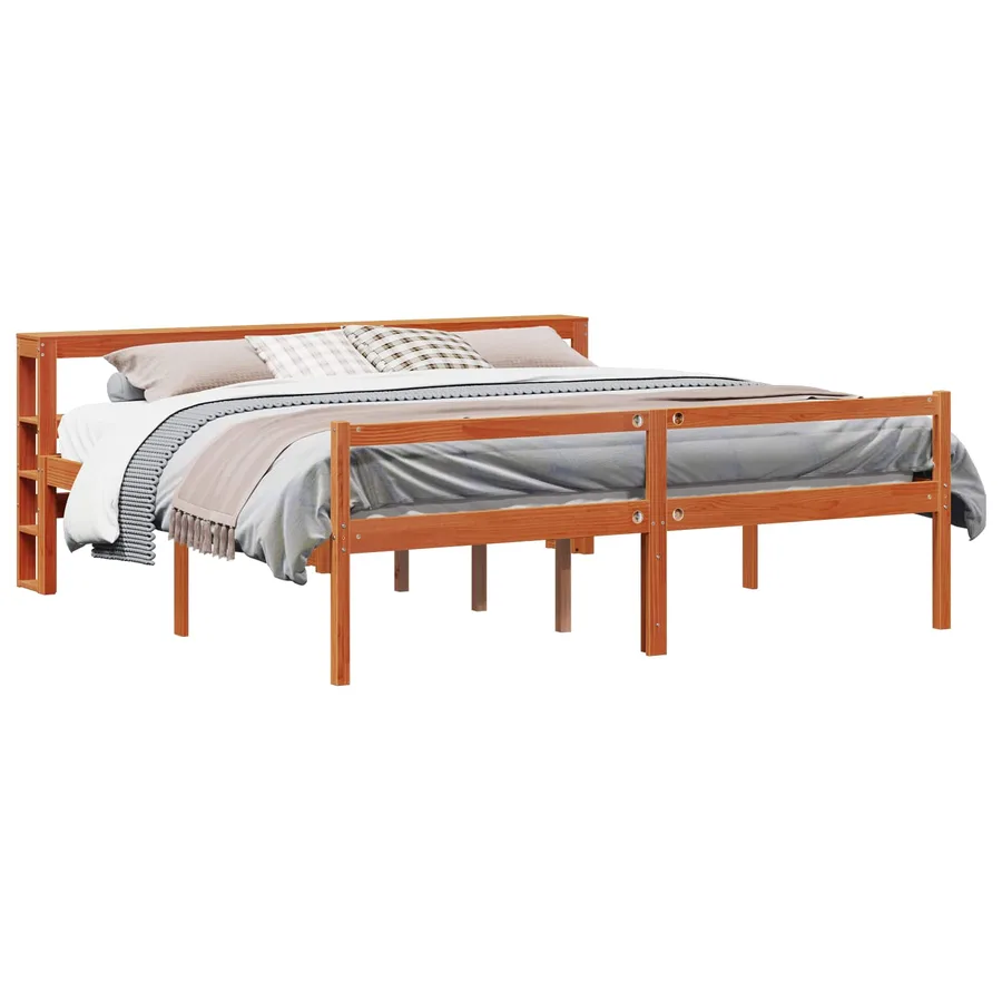Cadre de lit avec stockage 2 pcs Cire marron Bois de Pin Massif - 2