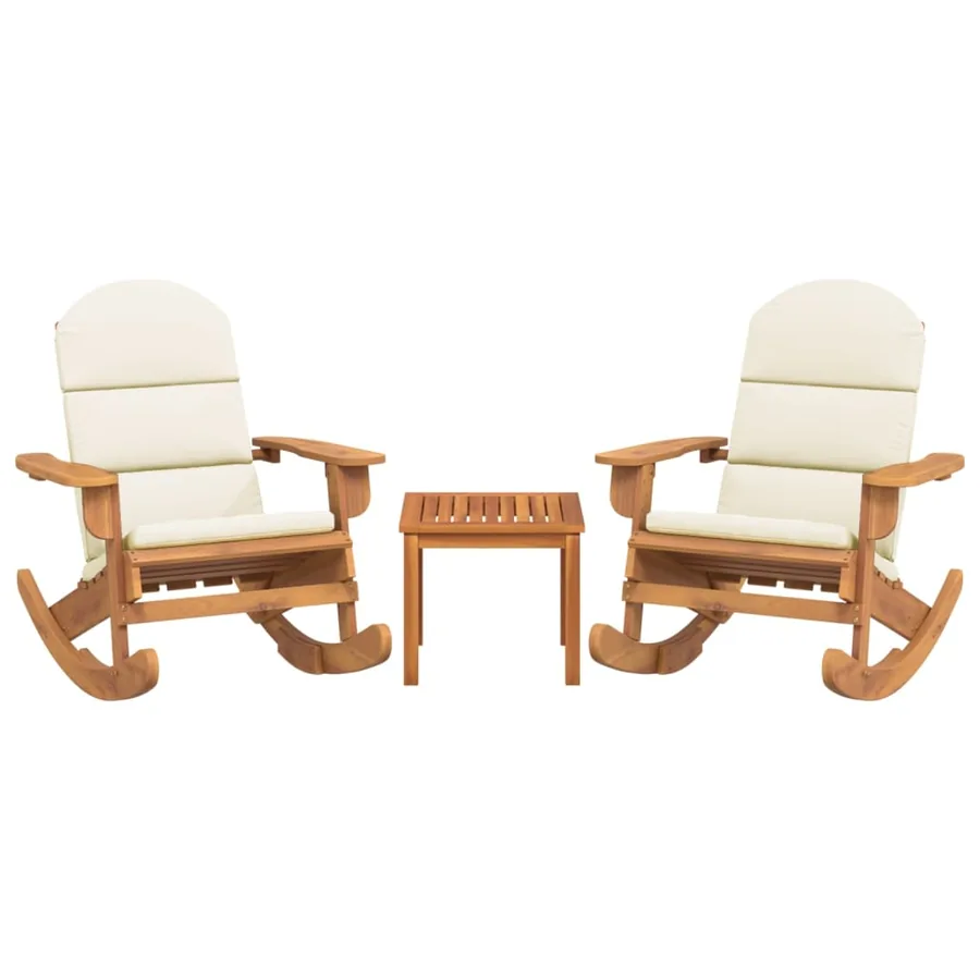 Ensemble de salon de jardin Adirondack 3 pcs bois acacia solide - 3