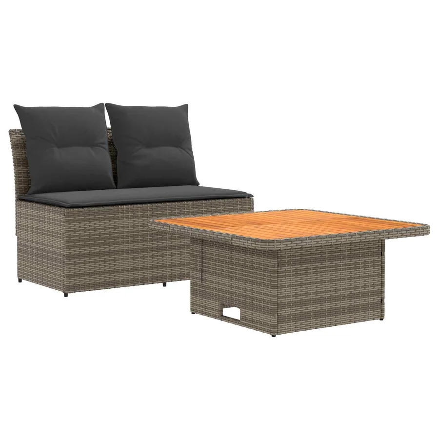 2 Pièce Canapé du milieu de jardin avec table relevable - 2