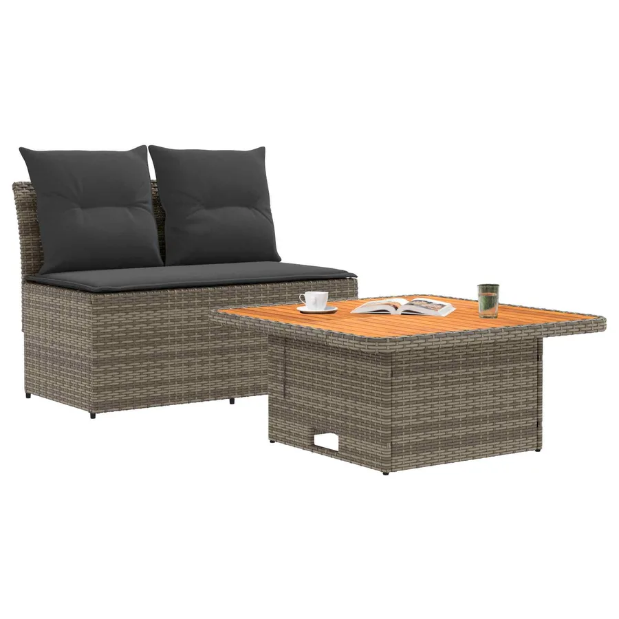 2 Pièce Canapé du milieu de jardin avec table relevable - 3
