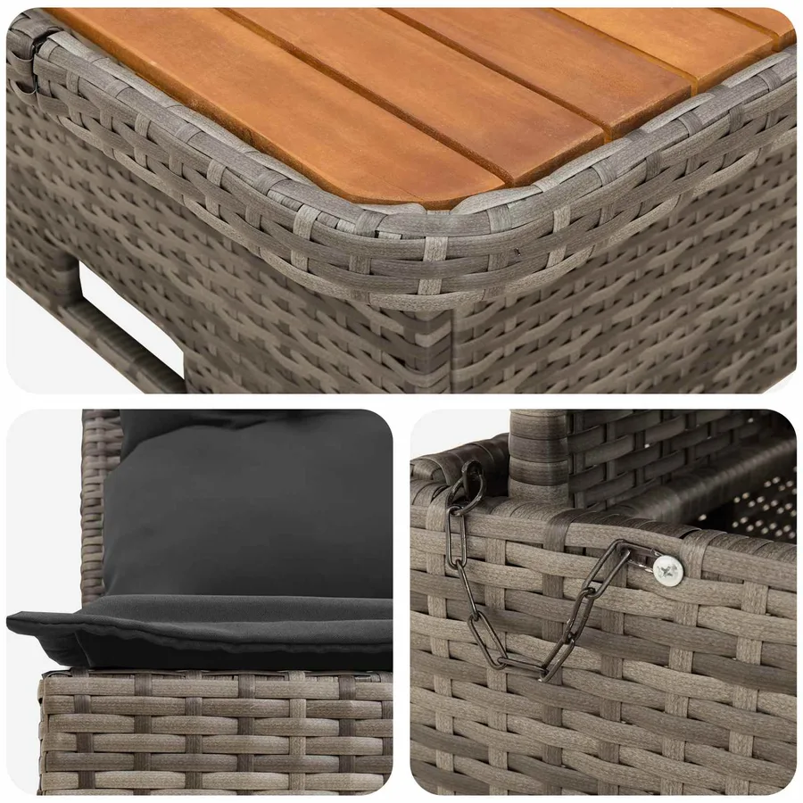 2 Pièce Canapé du milieu de jardin avec table relevable - 9
