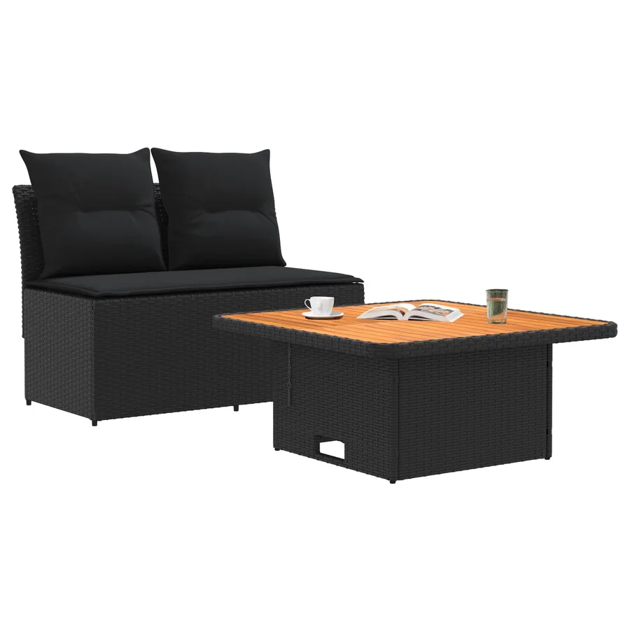 2 Pièce Canapé du milieu de jardin avec table relevable - 3