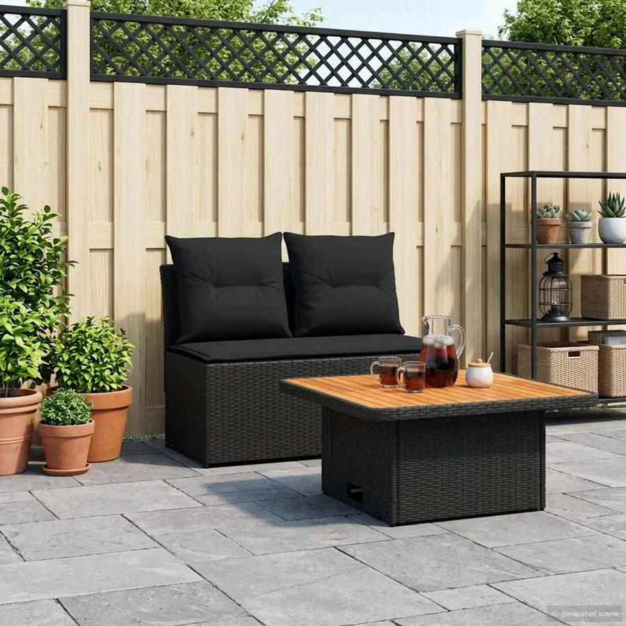 2 Pièce Canapé du milieu de jardin avec table relevable - 4