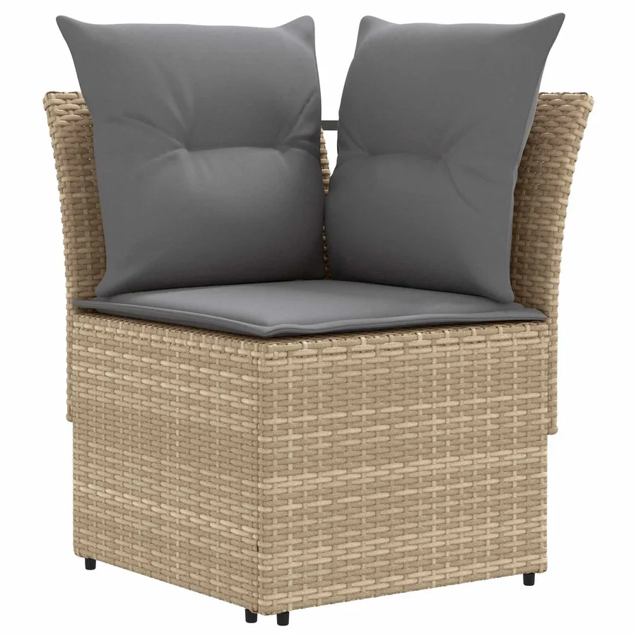 Ensembles de meubles 4 pcs Beige et Gris clair Rotin PE - 4