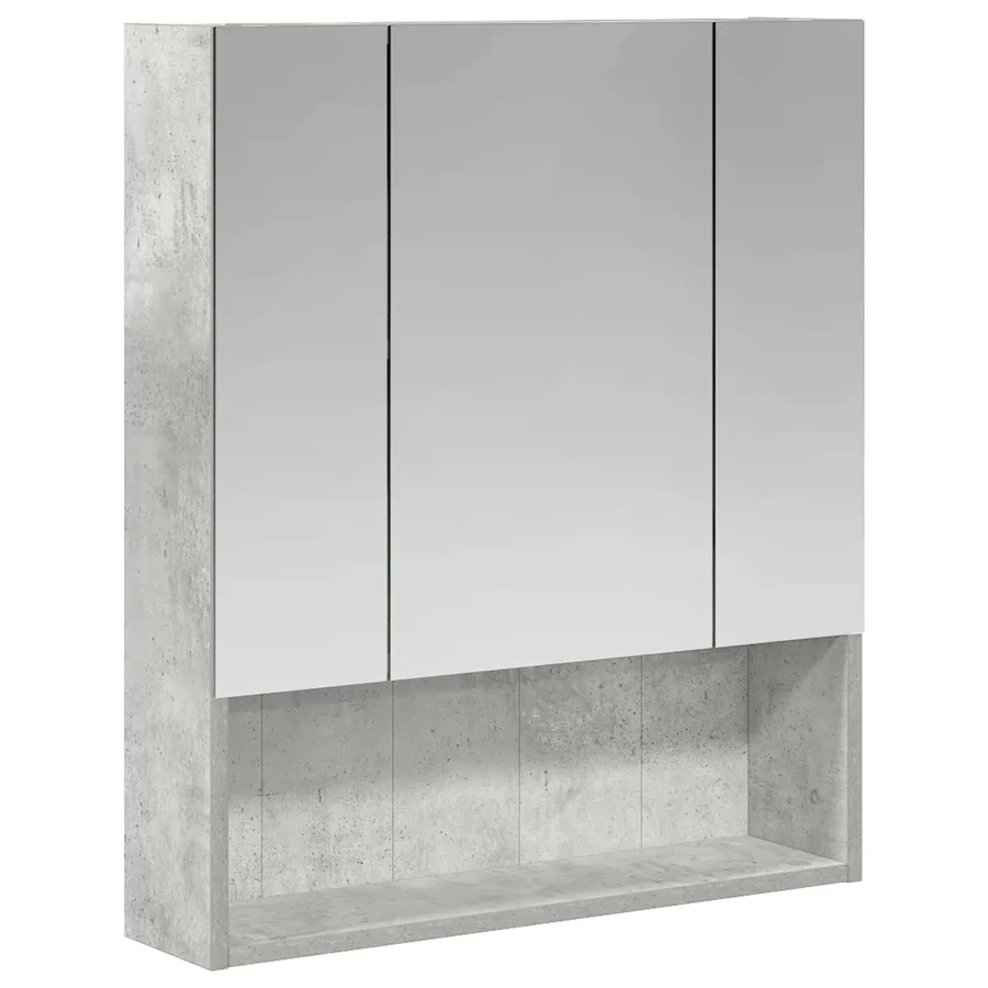 Armoire Miroir de Salle de Bain Gris béton 60 x 14.5 x 70 cm - 2