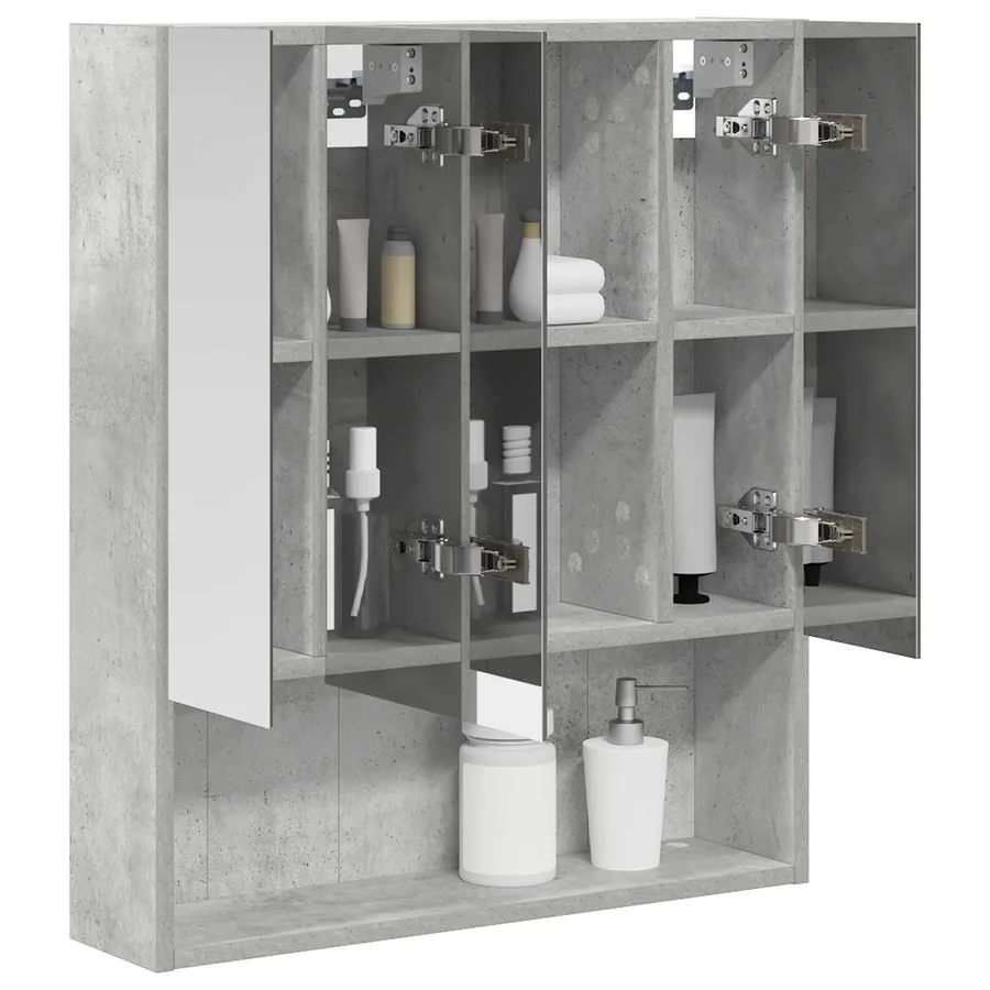 Armoire Miroir de Salle de Bain Gris béton 60 x 14.5 x 70 cm - 3
