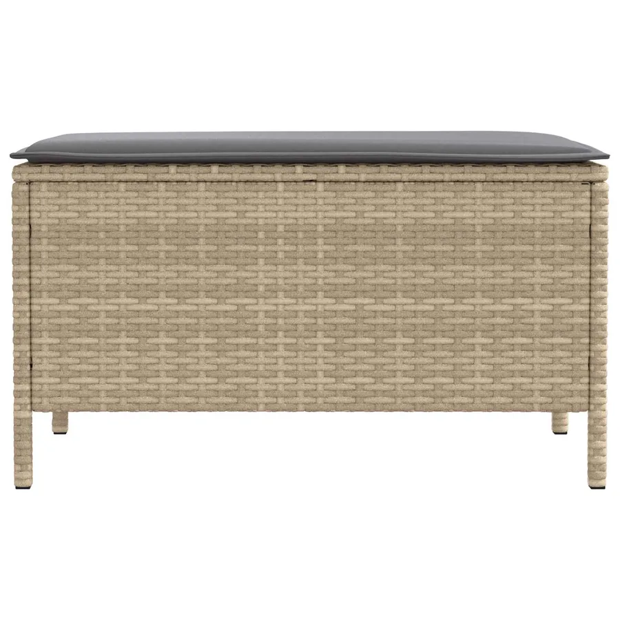 Pouf de Jardin Beige et Gris clair 80 x 38 x 42 cm Rotin PE - 4