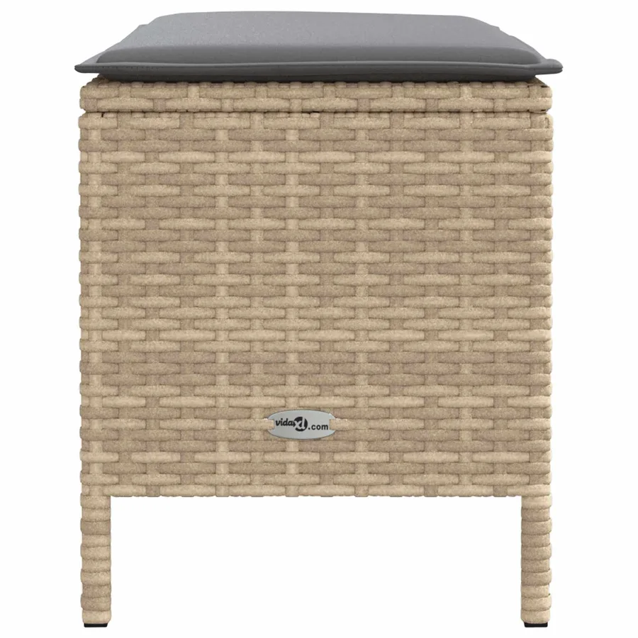 Pouf de Jardin Beige et Gris clair 80 x 38 x 42 cm Rotin PE - 5