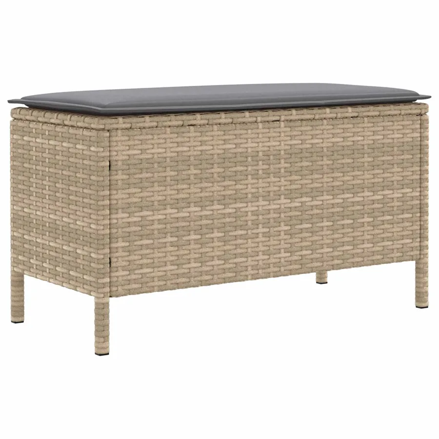 Pouf de Jardin Beige et Gris clair 80 x 38 x 42 cm Rotin PE - 6
