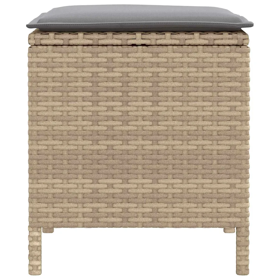 Pouf de Jardin 2 Pièce Beige et Gris clair 38 x 38 x 45 cm - 4