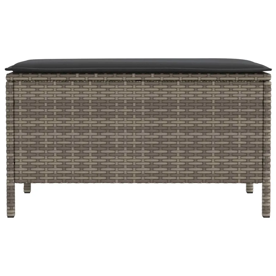 Pouf de Jardin Gris et Gris foncé 80 x 38 x 45 cm Rotin PE - 4