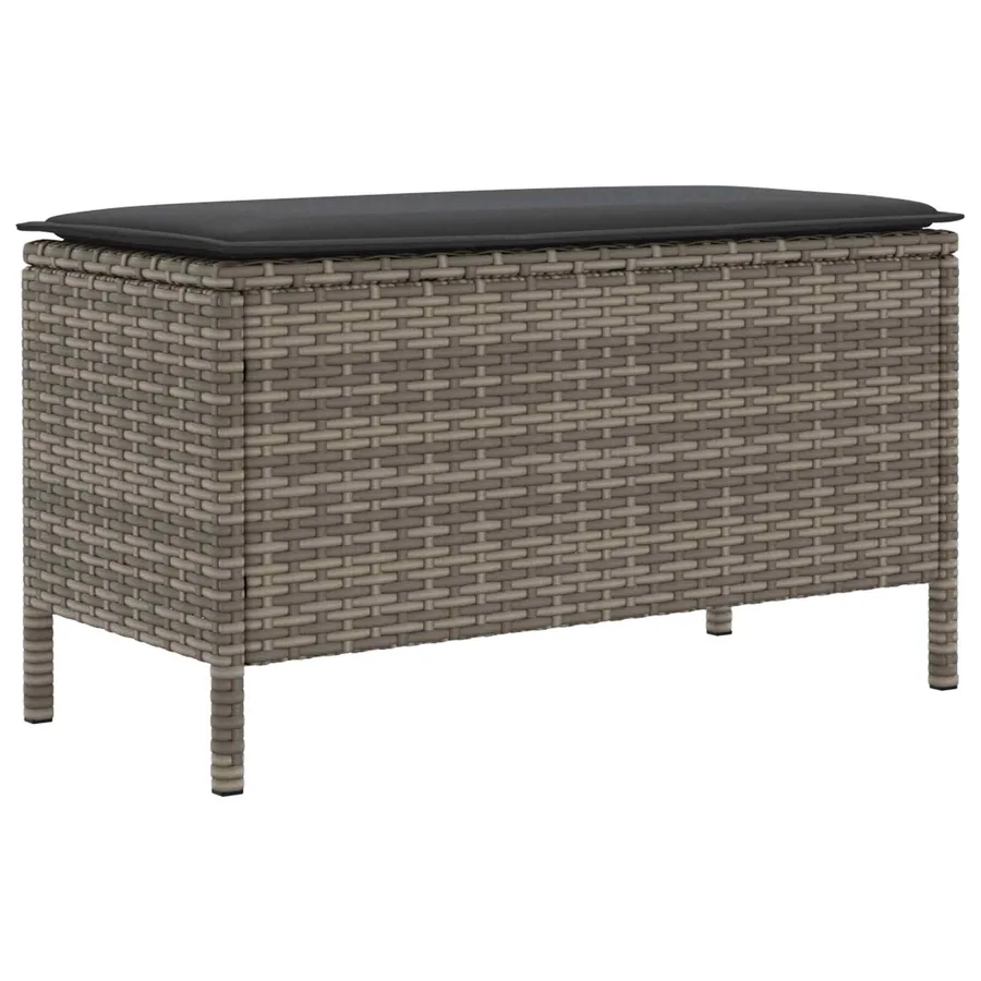 Pouf de Jardin Gris et Gris foncé 80 x 38 x 45 cm Rotin PE - 6