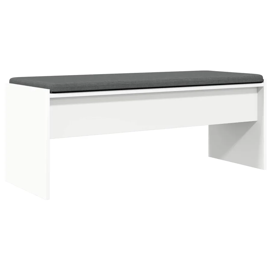Banc d'entrée avec coussin Blanc 103 x 38 x 40 cm - 7