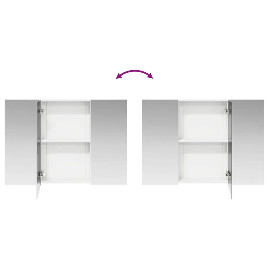 Armoire Miroir de Salle de Bain Blanc 100 x 14,5 x 70 cm - 8