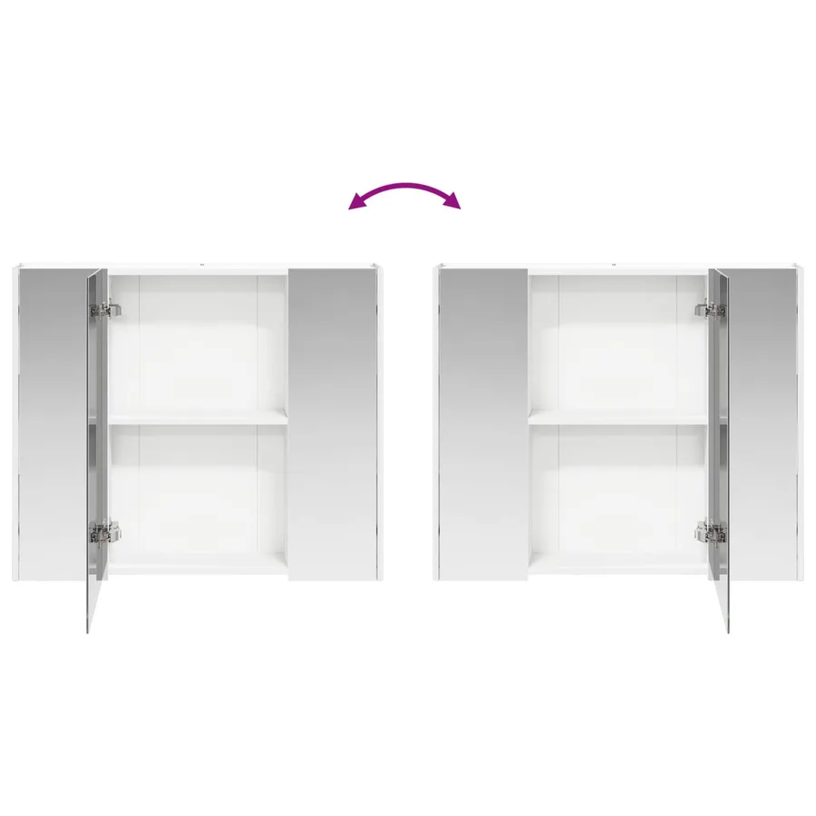 Armoire Miroir de Salle de Bain Blanc 83,5 x 15,5 x 70 cm - 12