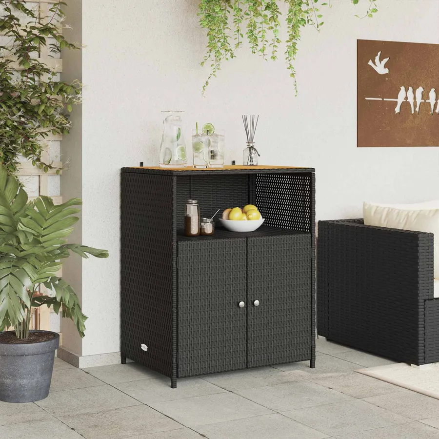 Armoire Noir 70 x 50 x 87 cm Polyester et Roly Ratten - 3