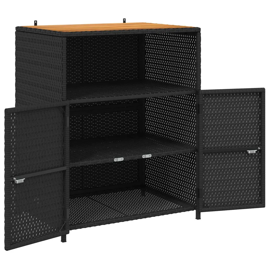 Armoire Noir 70 x 50 x 87 cm Polyester et Roly Ratten - 4