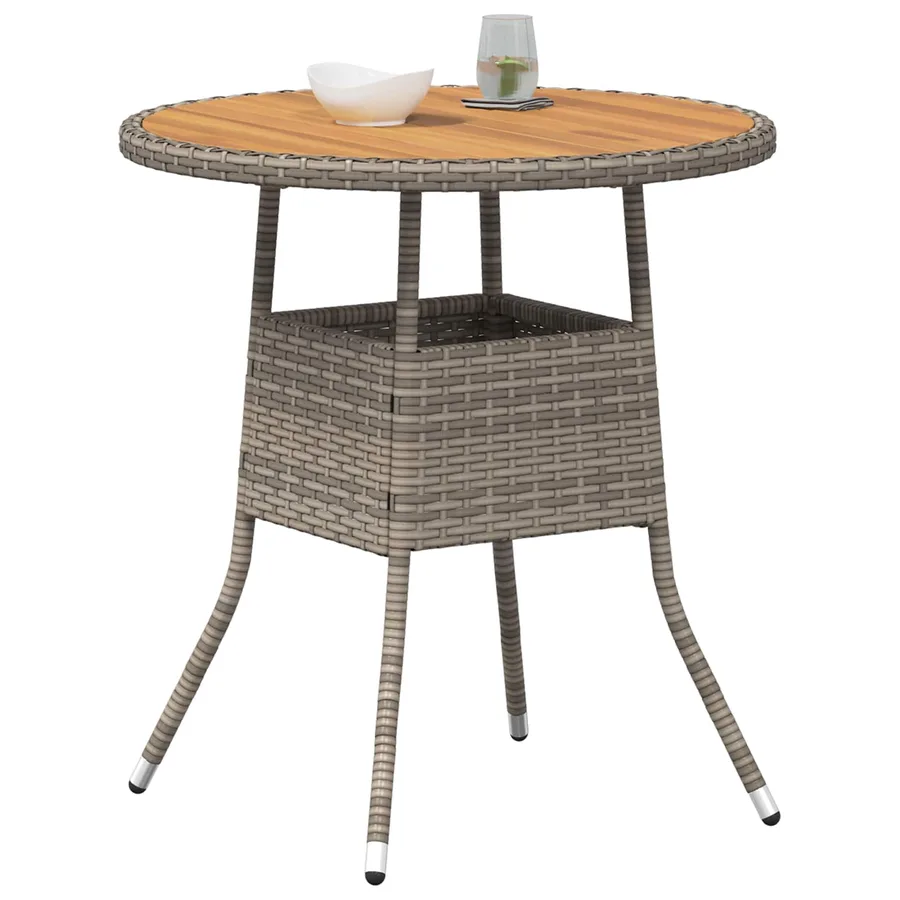 Table de Dîner avec stockage Gris et Acacia 70 x 70 x 73 cm - 3