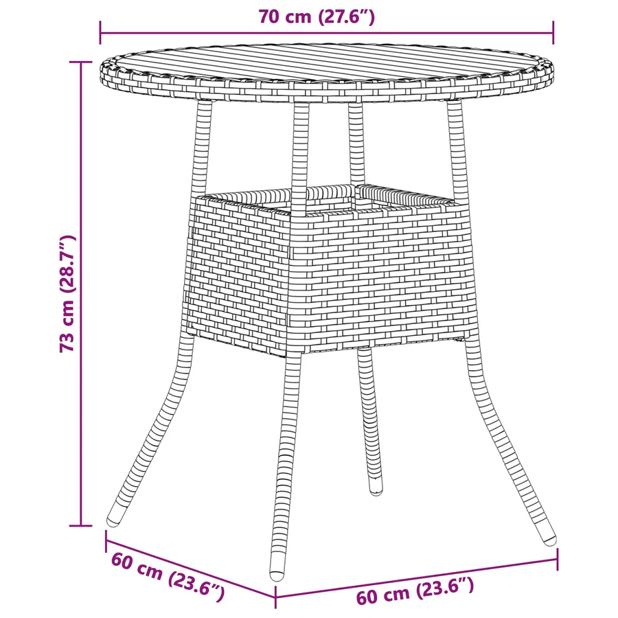 Table de Dîner avec stockage Gris et Acacia 70 x 70 x 73 cm - 8