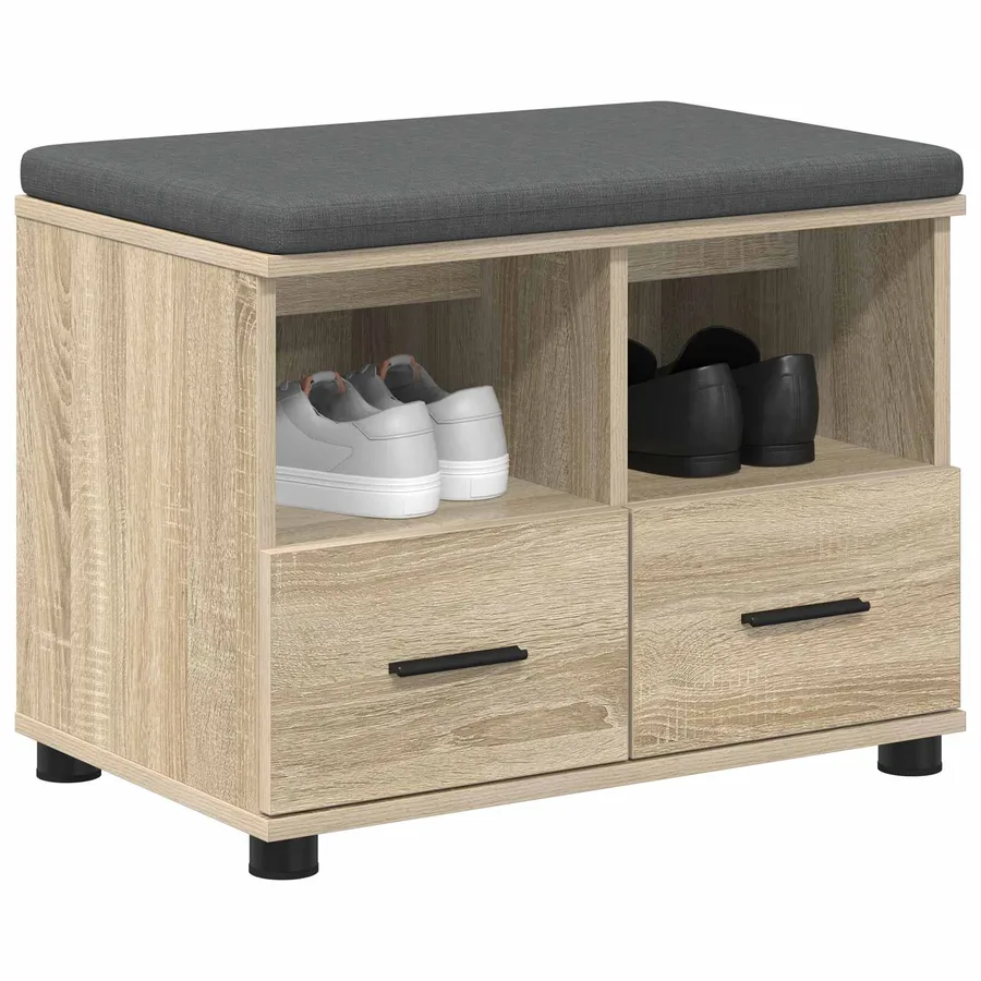 Banc d'entrée avec coussin Chêne Sonoma 60 x 38 x 46 cm - 3