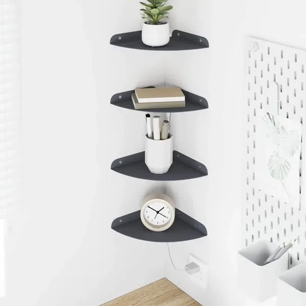 Étagère flottante avec étagère 4 pcs Anthracite 18 x 18 x 2 cm