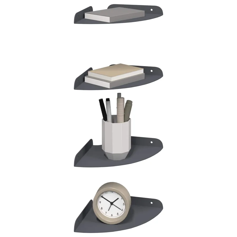 Étagère flottante avec étagère 4 pcs Anthracite 18 x 18 x 2 cm - 3
